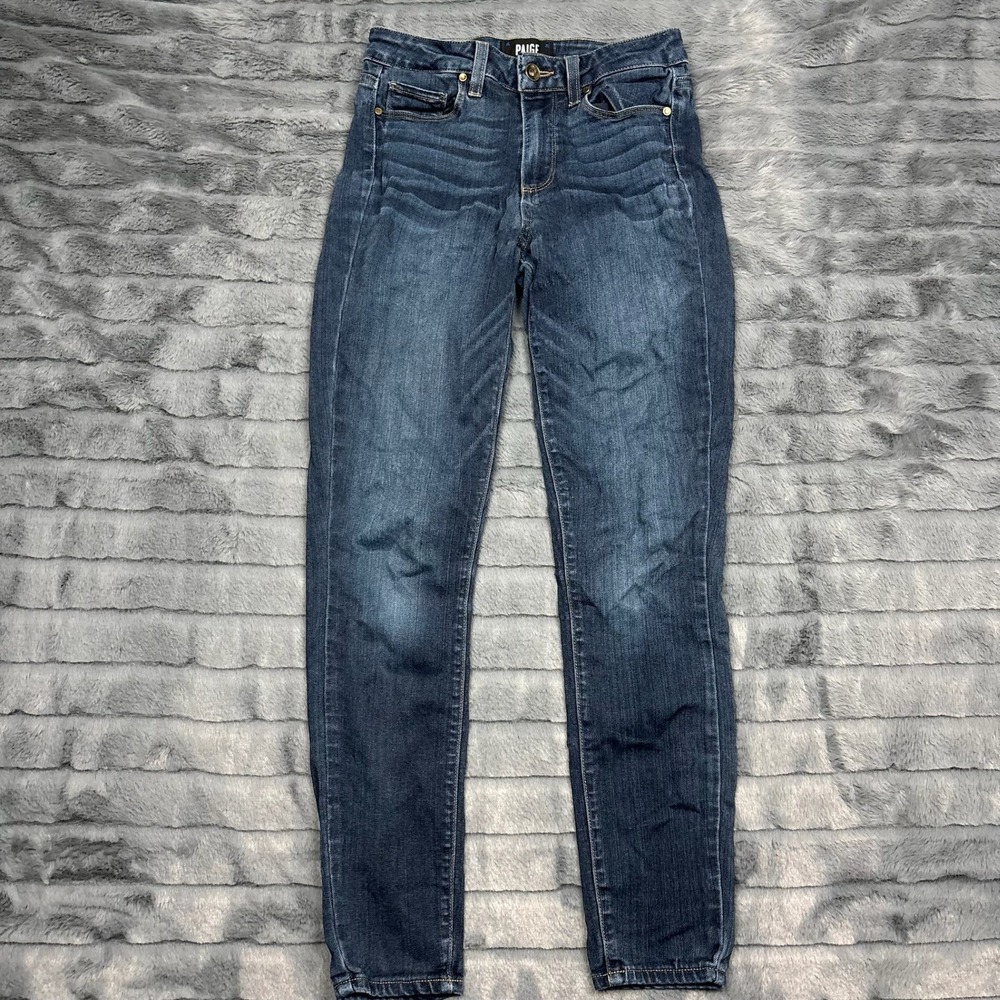 Paige Hoxton Ankle High Rise Skinny Jeans Dark Wash Denim Size 25 9068